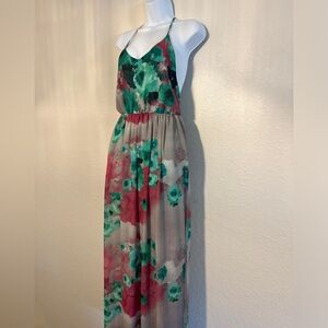 V-Neck Open Back Maxi Dress